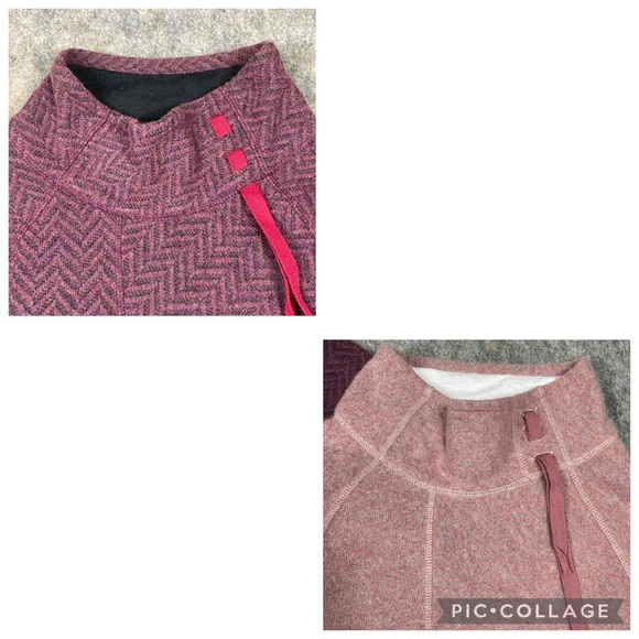 2 PrAna Mattea Pink & Plum Red(Flawed*) Wool Blend Asymmetrical Sweaters - Sz S - Picture 2 of 15